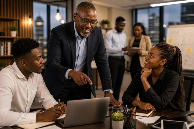 Digital Marketers at Digiask analyzing the perfomance of a business